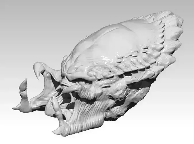 Detailed Monster Head  3D print model