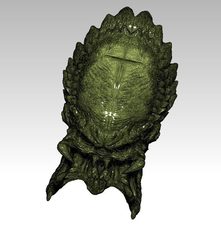 Detailed Monster Head  3D print model_3