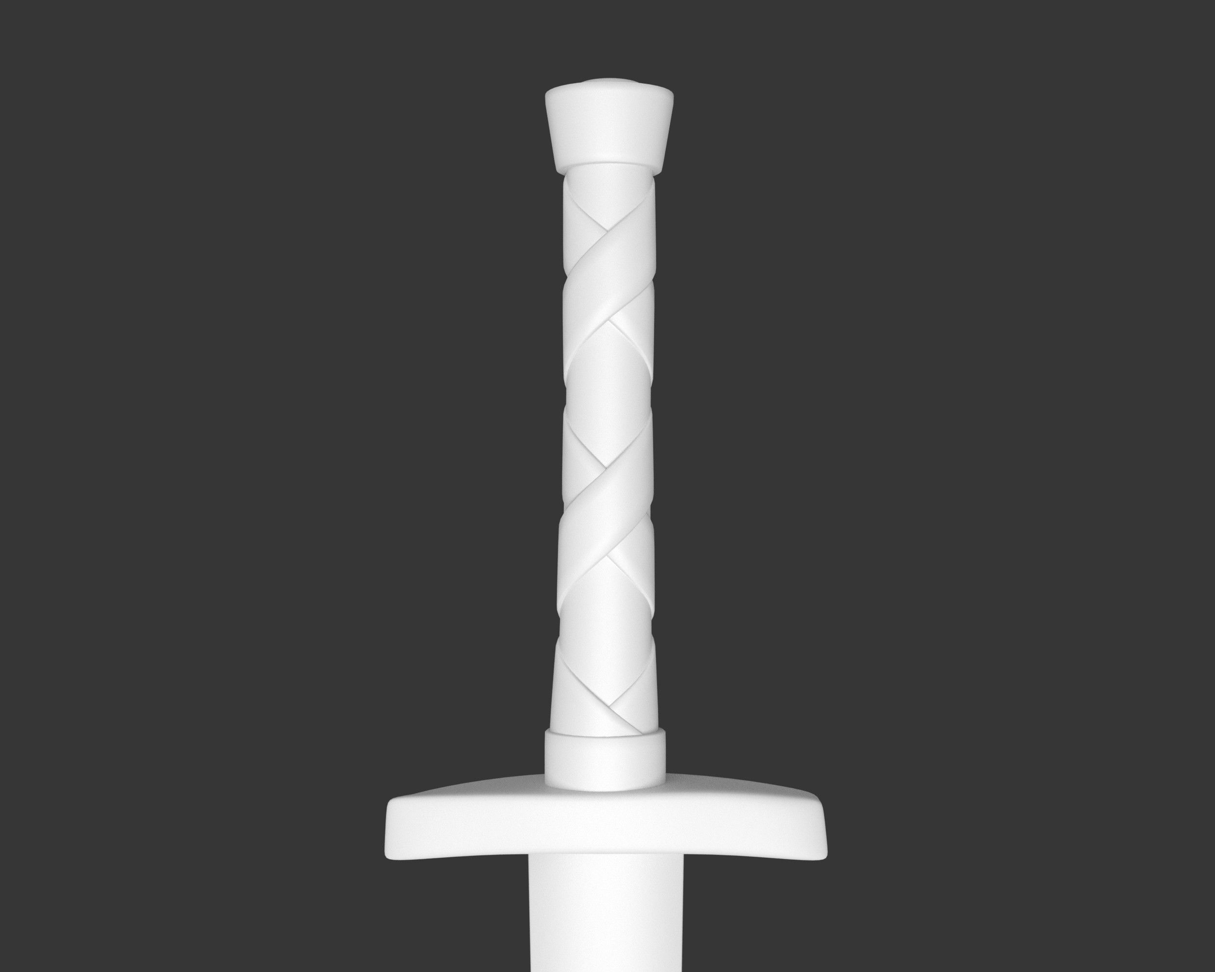 Medieval Crude Weapon Short Sword Low-poly 3D model_13