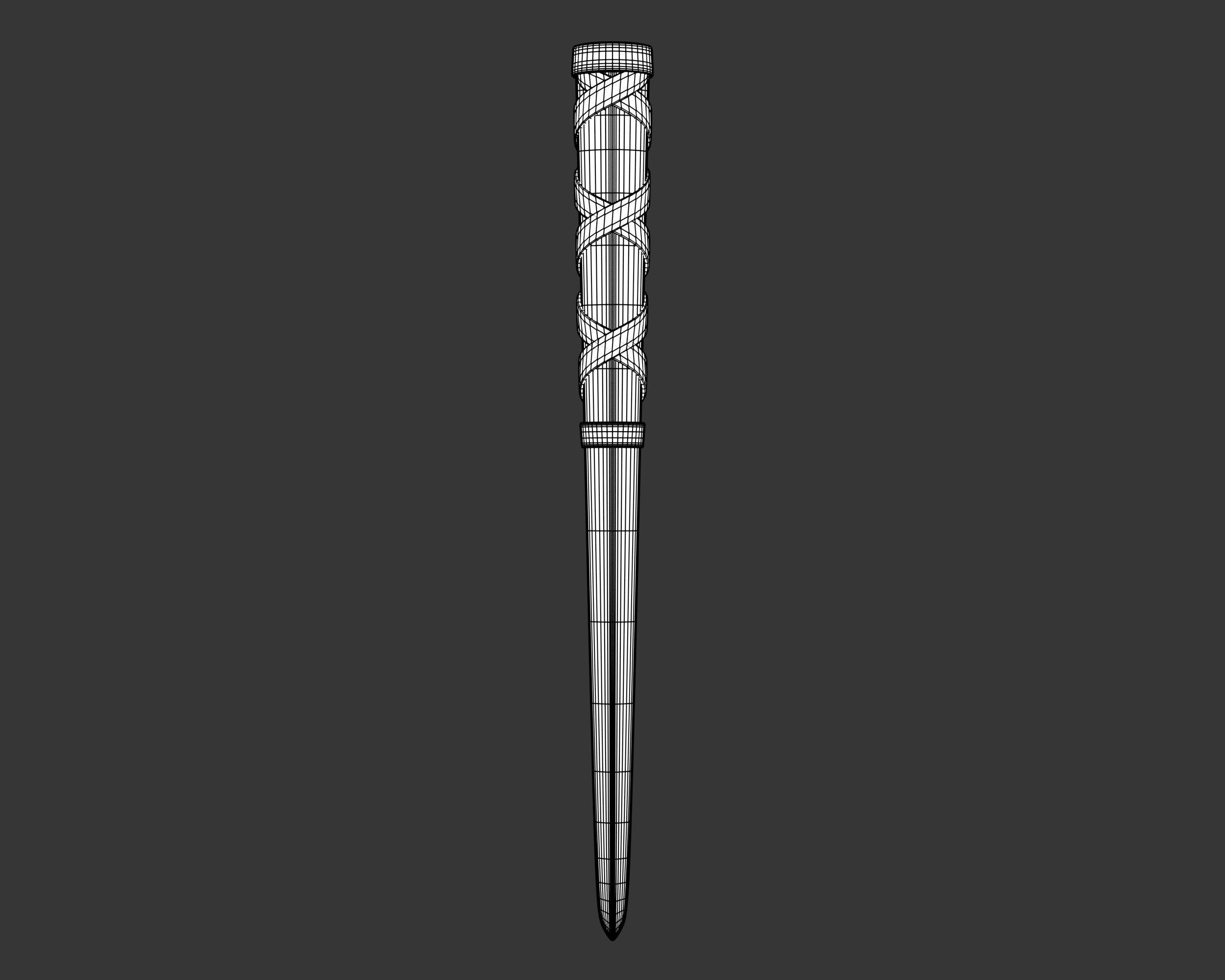 Medieval Crude Weapon Short Sword Low-poly 3D model_18