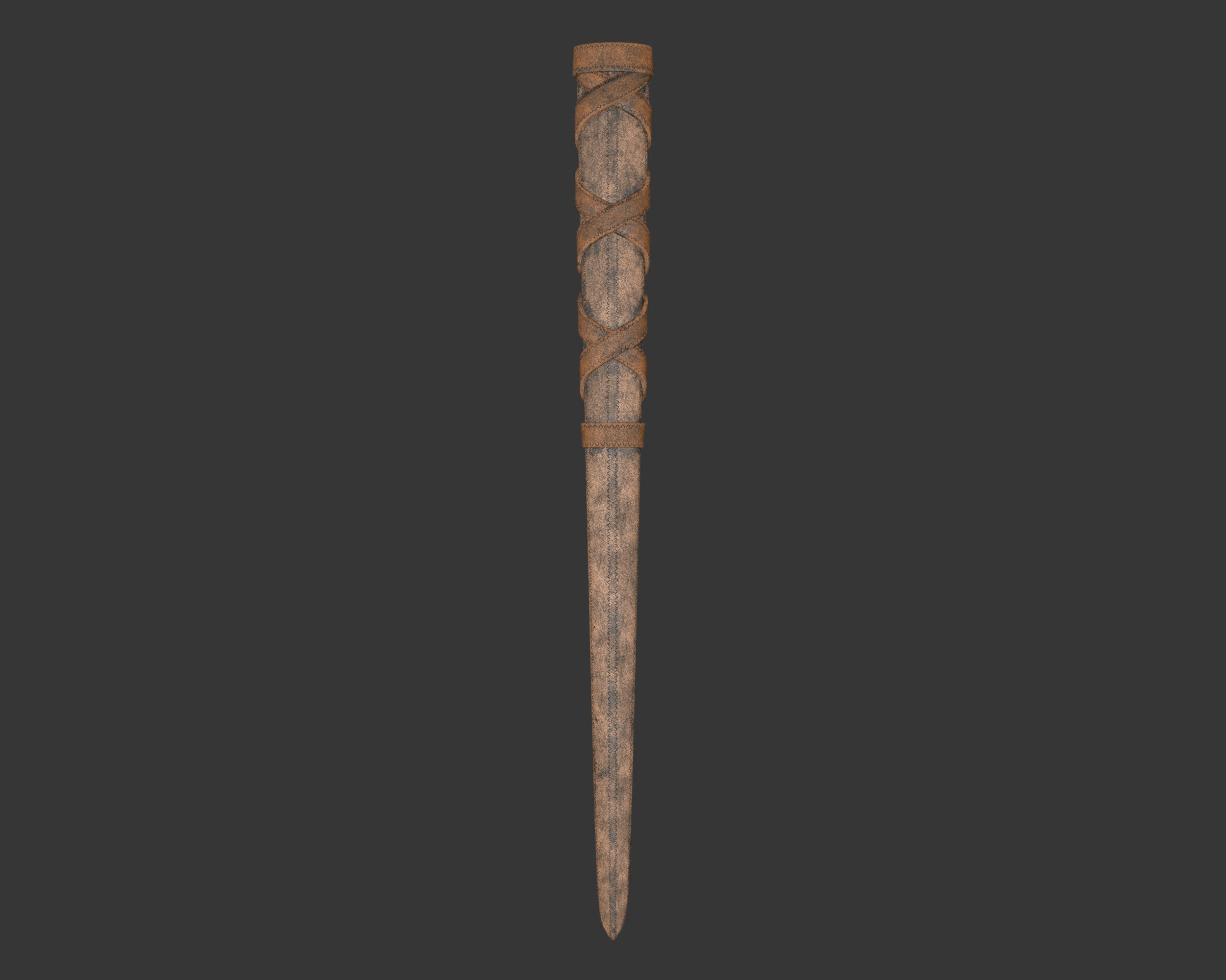 Medieval Crude Weapon Short Sword Low-poly 3D model_16