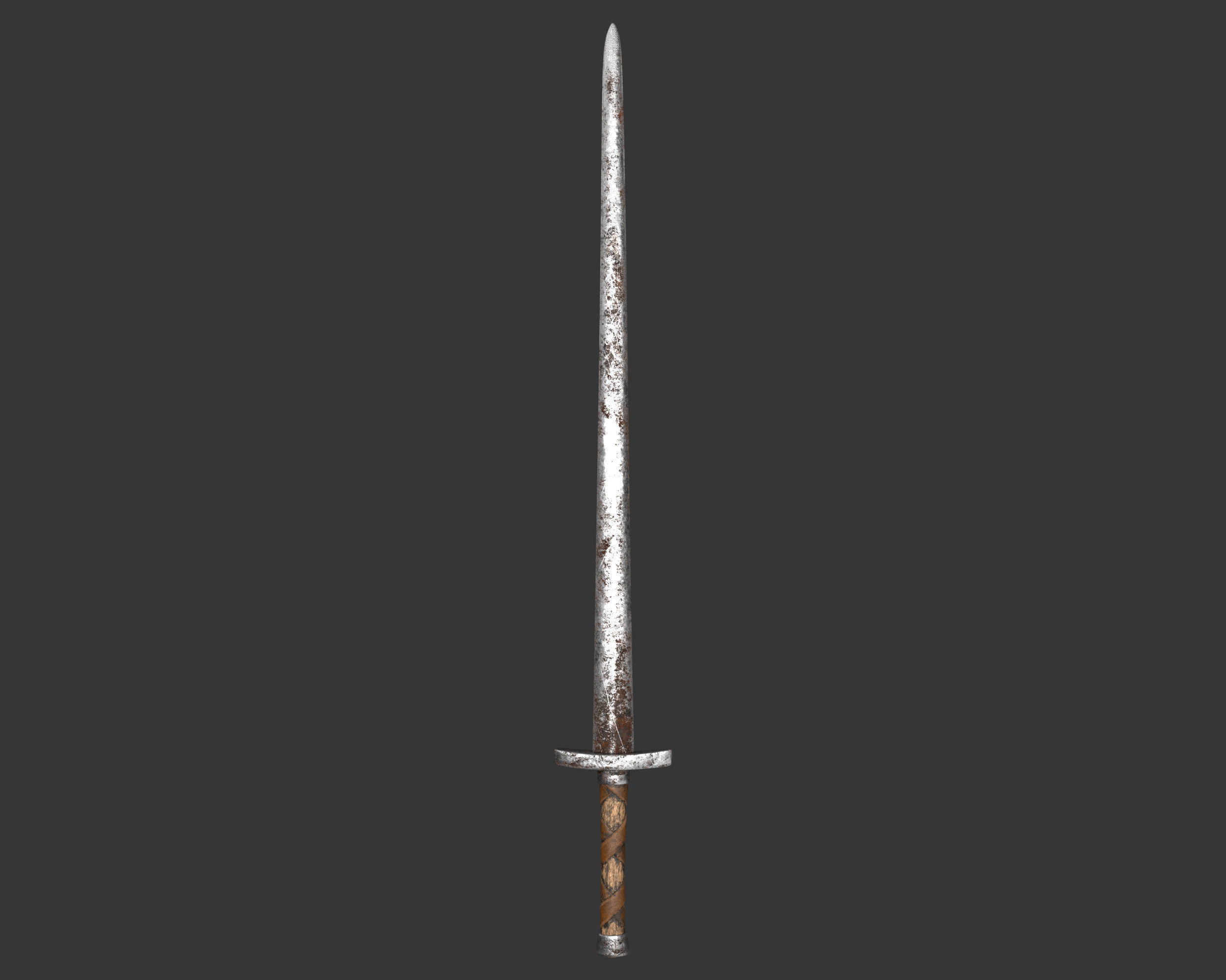 Medieval Crude Weapon Short Sword Low-poly 3D model_3