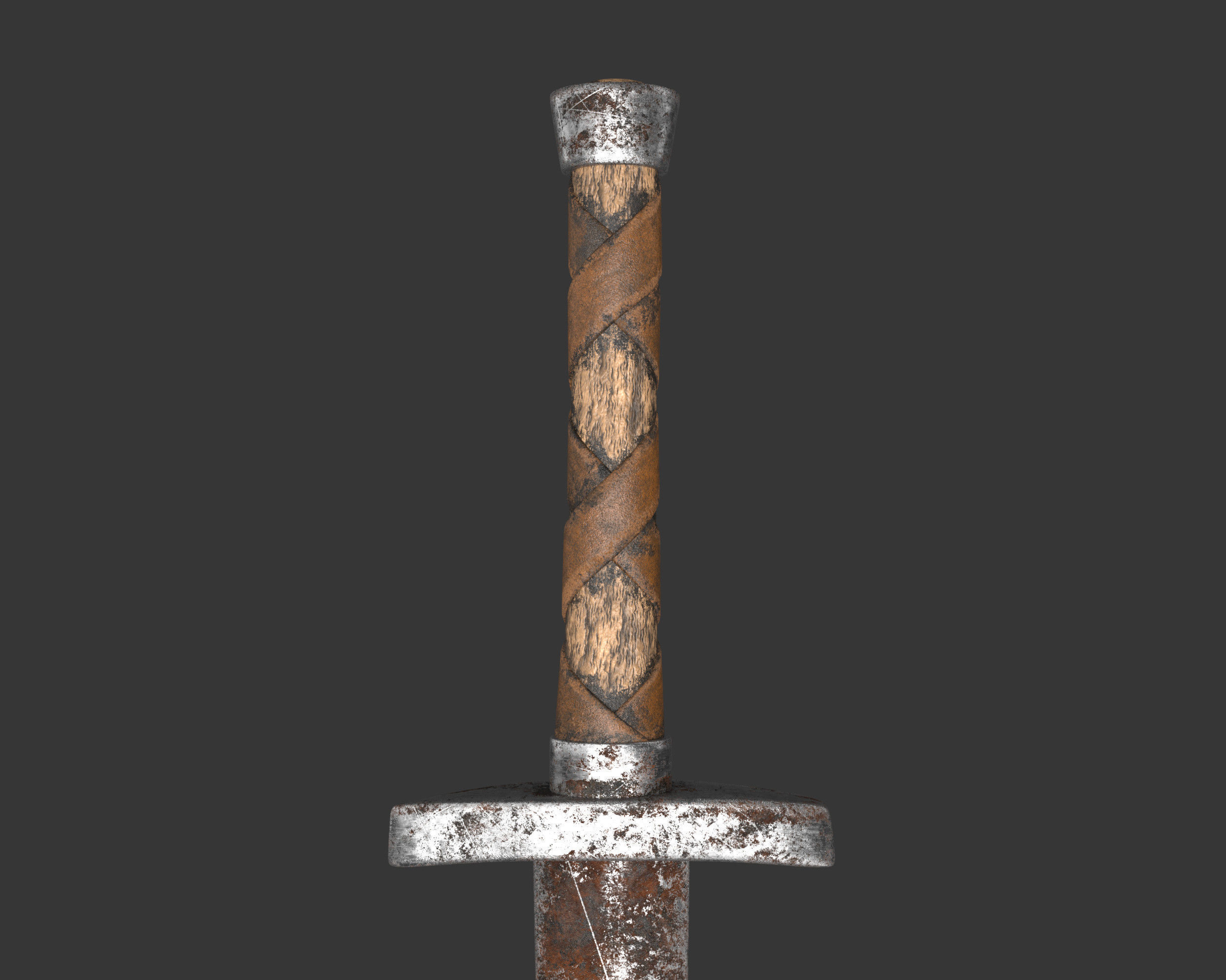 Medieval Crude Weapon Short Sword Low-poly 3D model_12