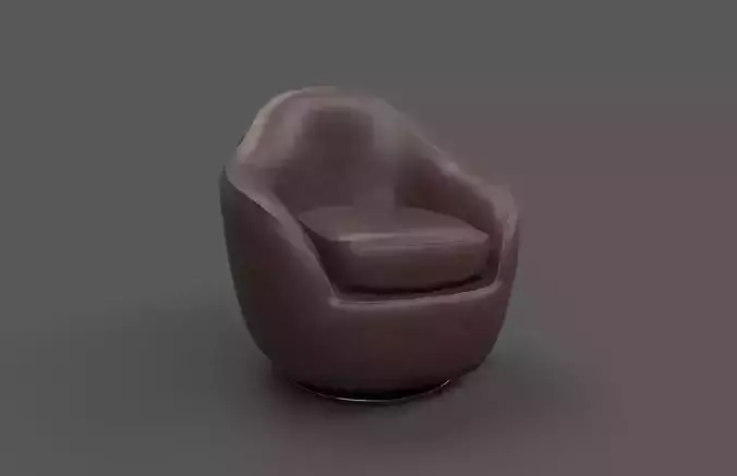 Leather Armchair Low-poly 3D model