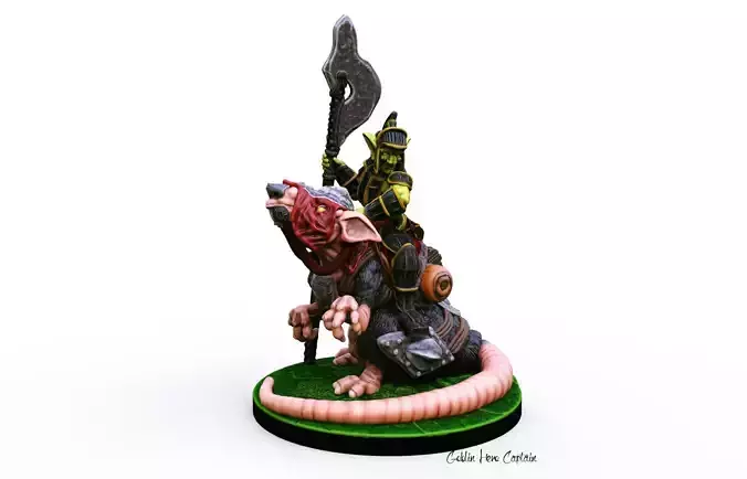  3d Printable Goblin Hero Captain miniature 3D print model