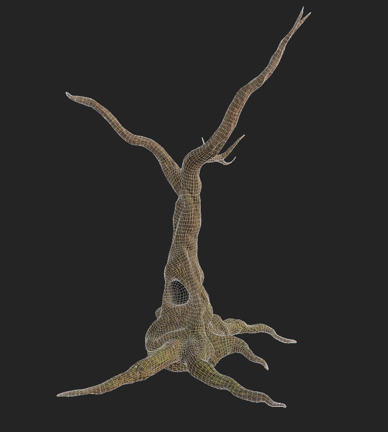 Fantasy tree low-poly 3d model Low-poly 3D model_3