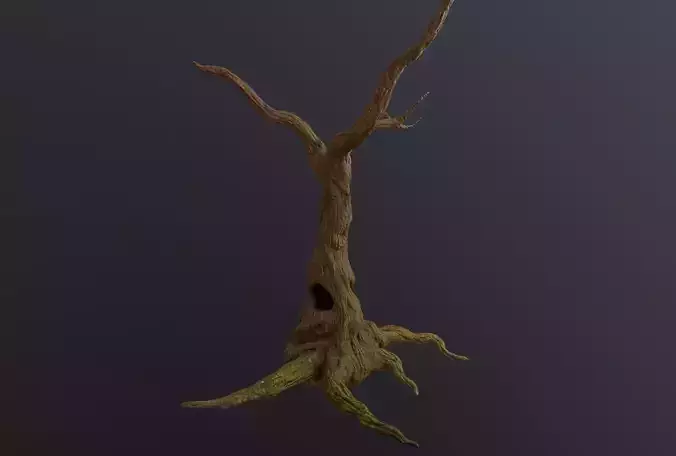 Fantasy tree low-poly 3d model