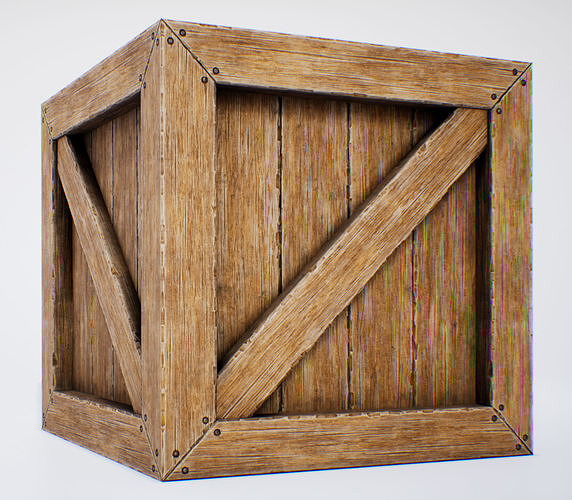 Wooden Box - PBR Game-Ready Low-poly 3D model