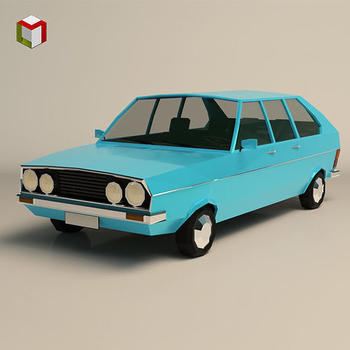 Low Poly Sedan Car 03 Low-poly 3D model