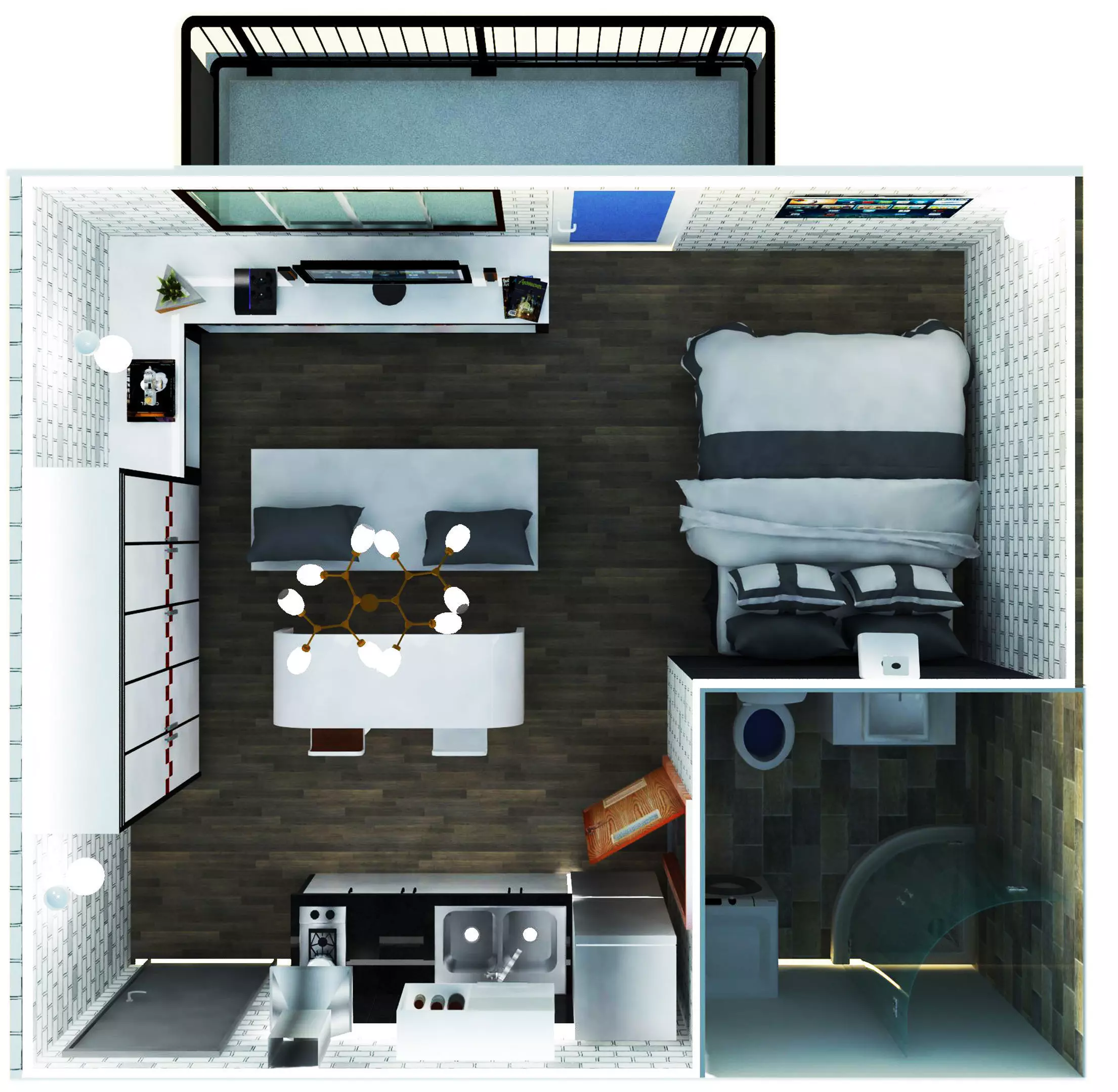 Studio Apartment 3D model