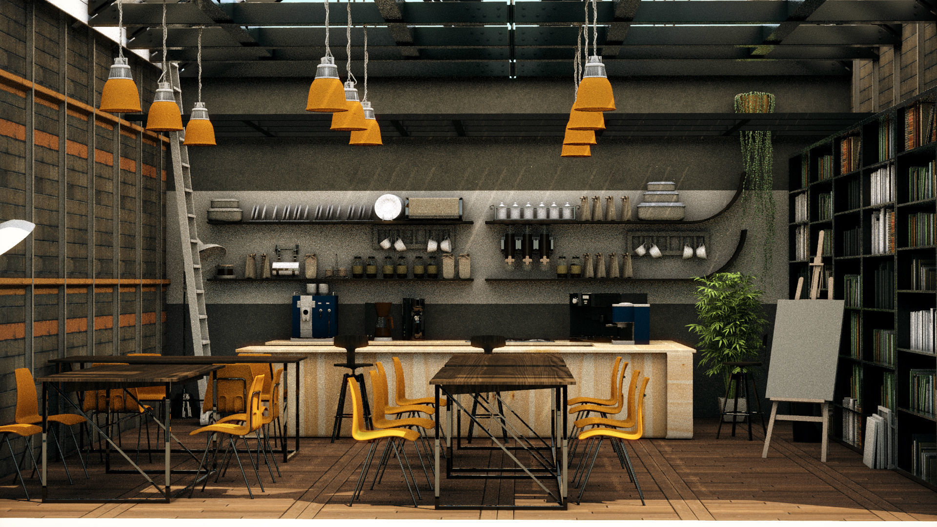 Cool Coffee Shop 3D model_6