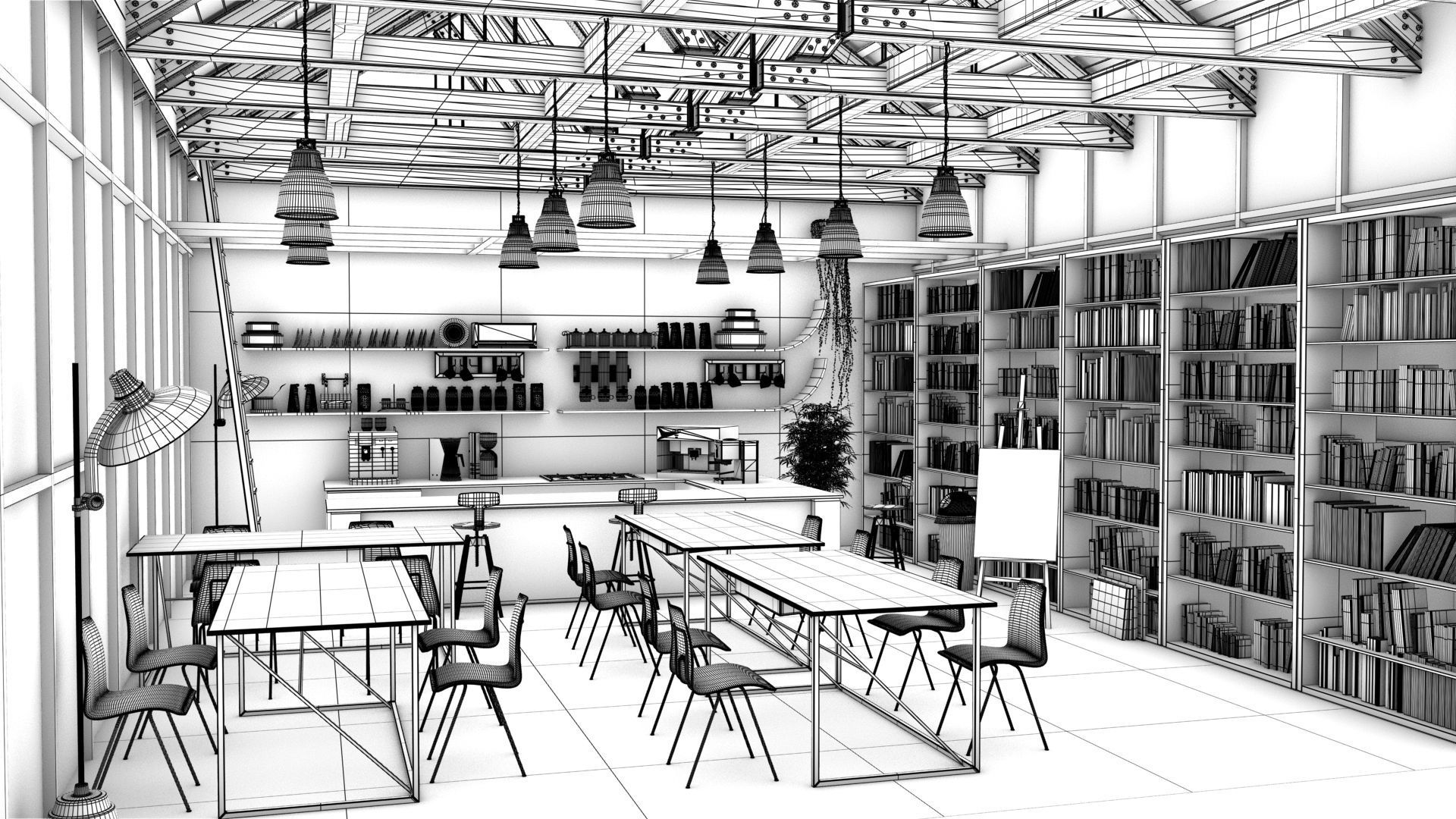 Cool Coffee Shop 3D model_1