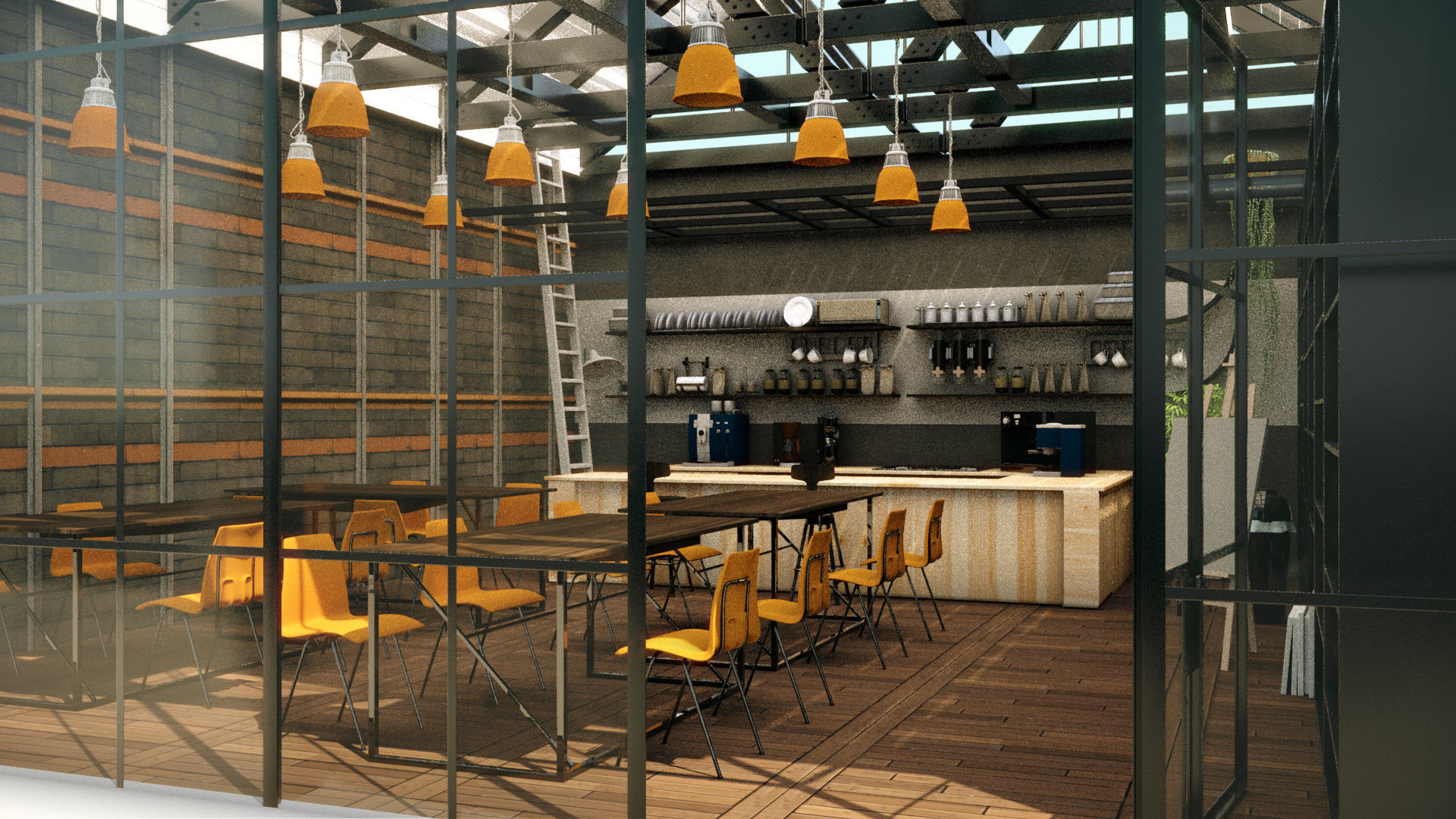 Cool Coffee Shop 3D model_4