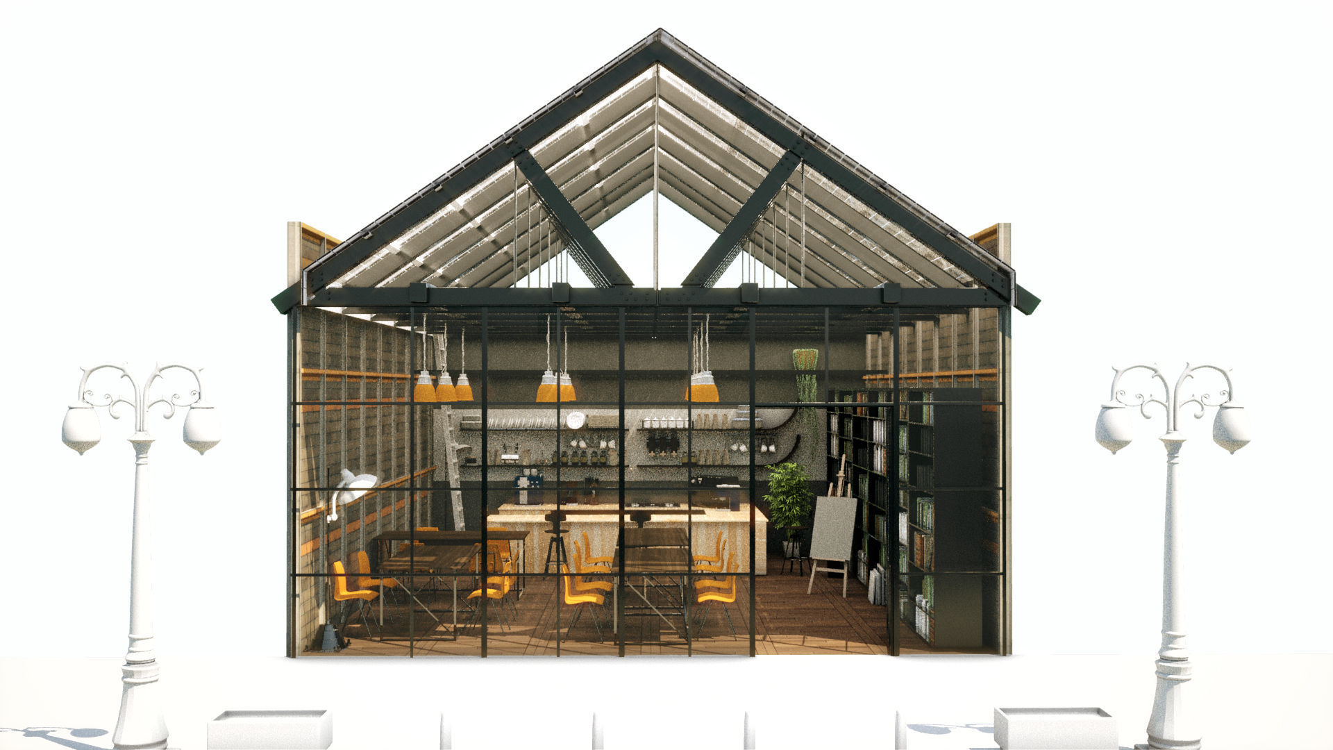 Cool Coffee Shop 3D model_2