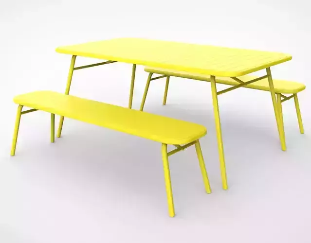 Tice Garden Dining Bench 3D model