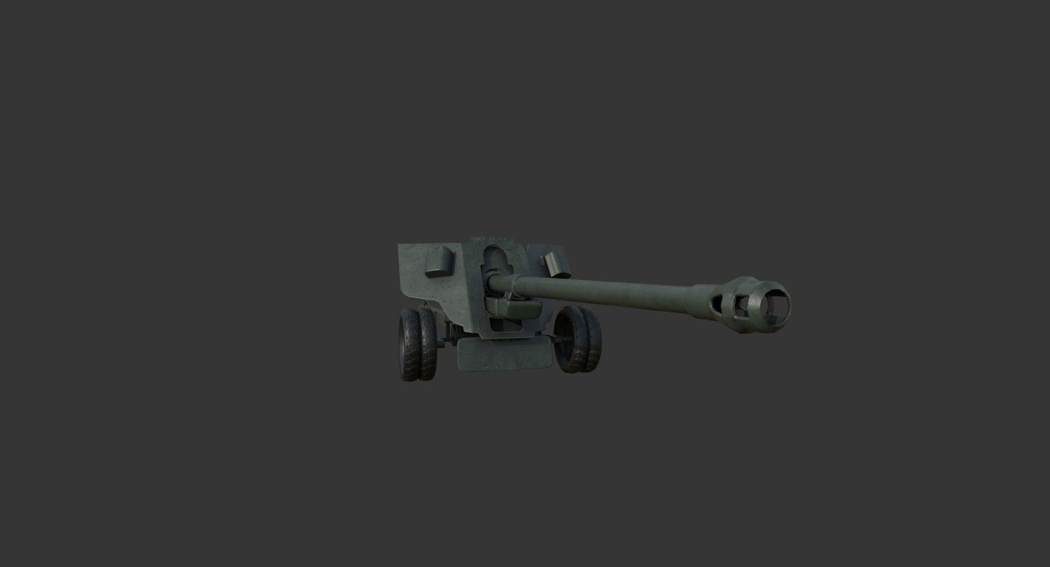 BS-3 100 mm field gun M1944 Low-poly 3D model_7