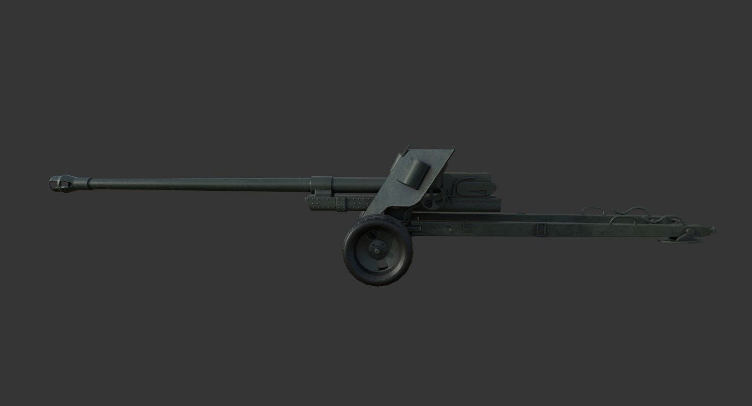 BS-3 100 mm field gun M1944 Low-poly 3D model_2
