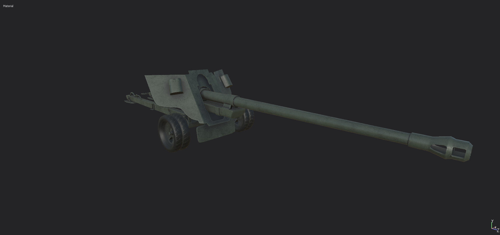 BS-3 100 mm field gun M1944 Low-poly 3D model_14