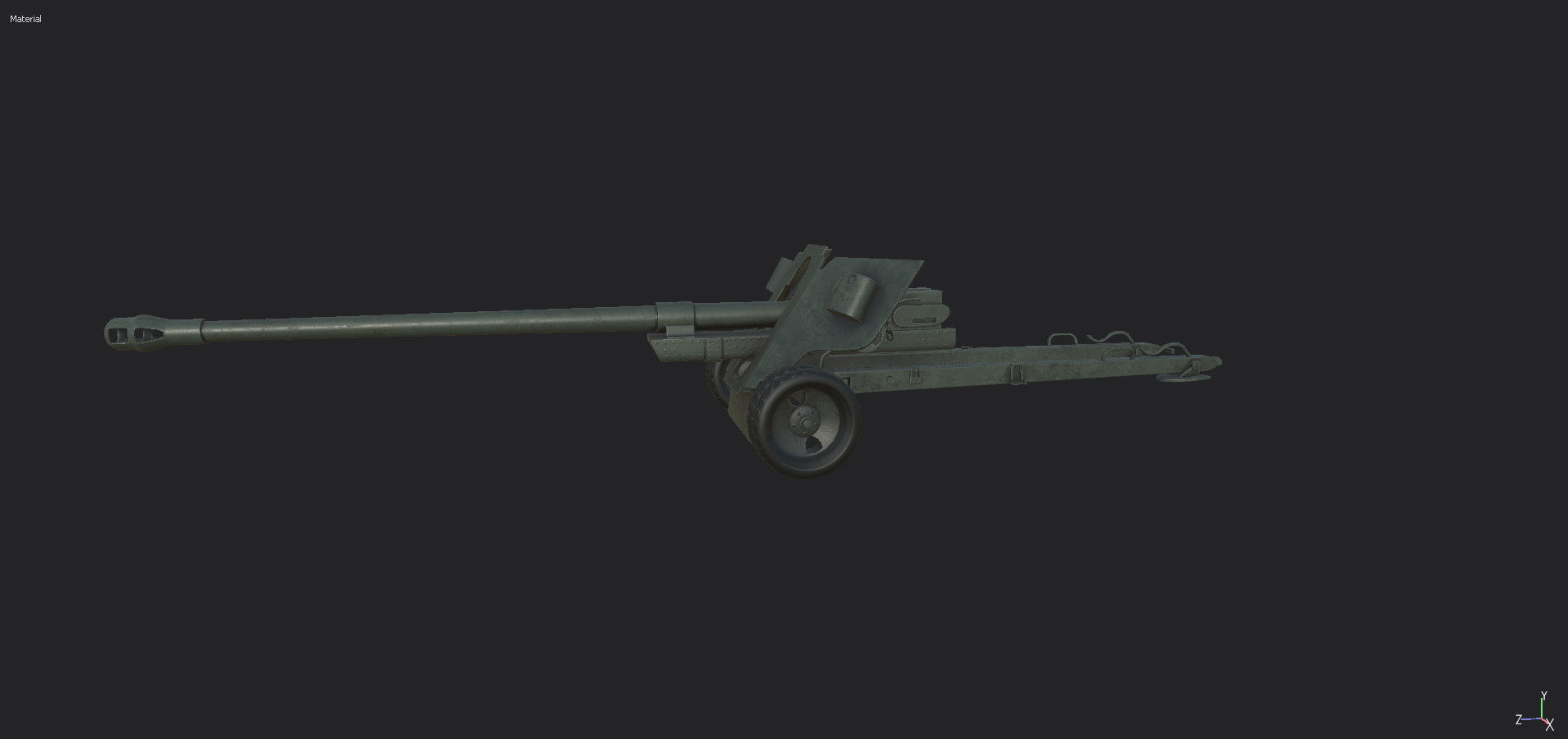 BS-3 100 mm field gun M1944 Low-poly 3D model_11