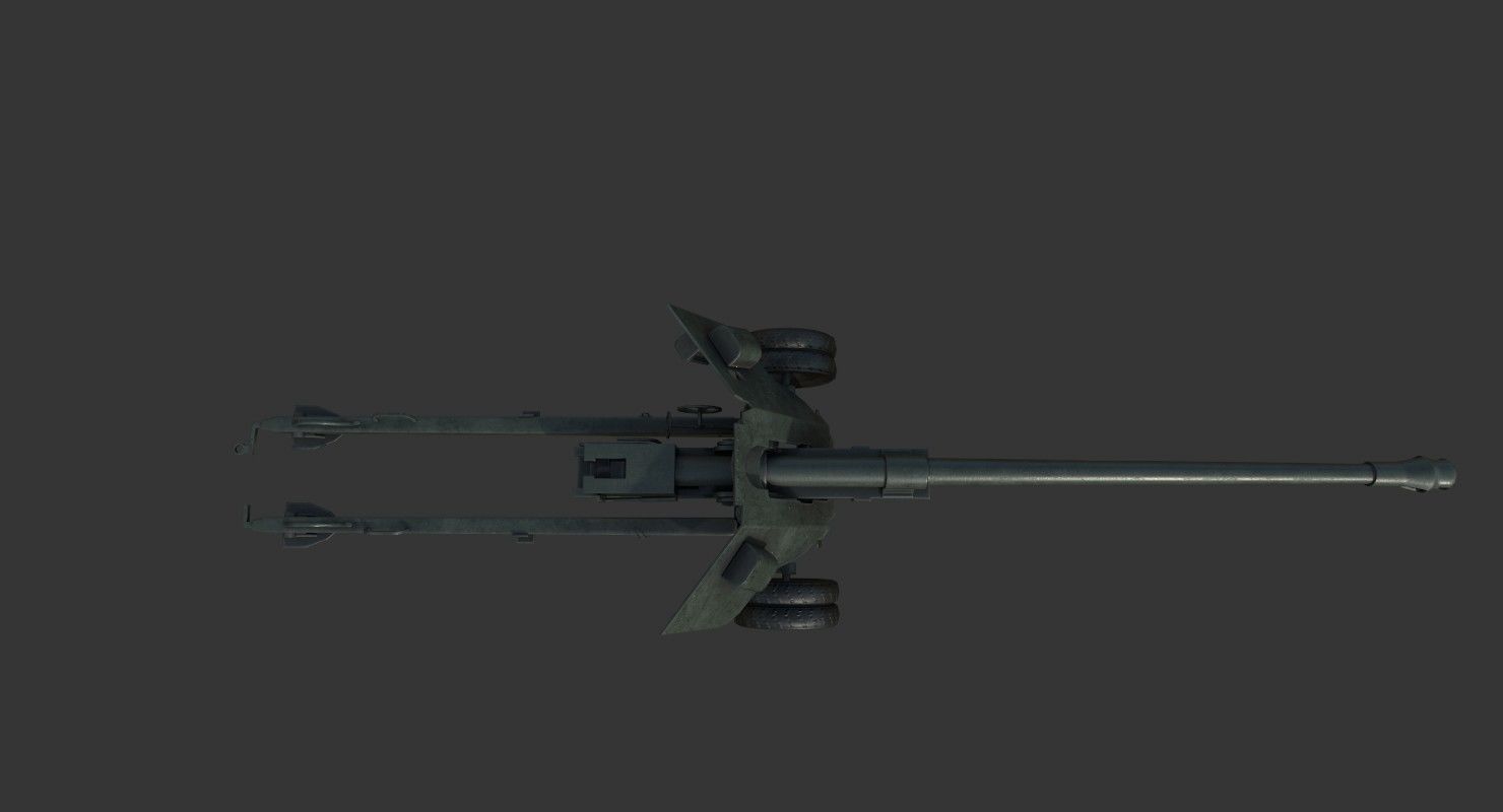BS-3 100 mm field gun M1944 Low-poly 3D model_8