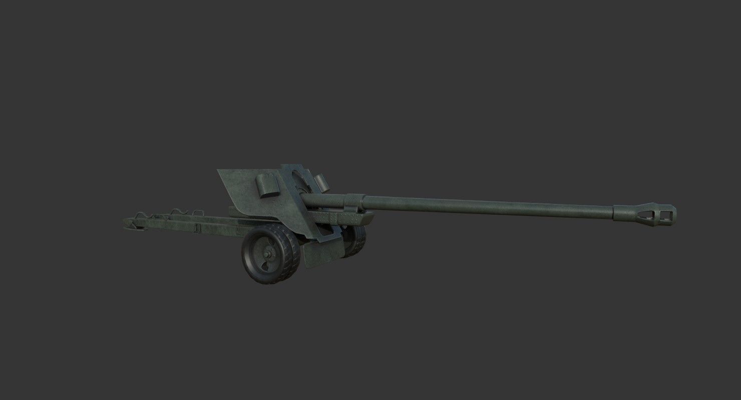 BS-3 100 mm field gun M1944 Low-poly 3D model_6