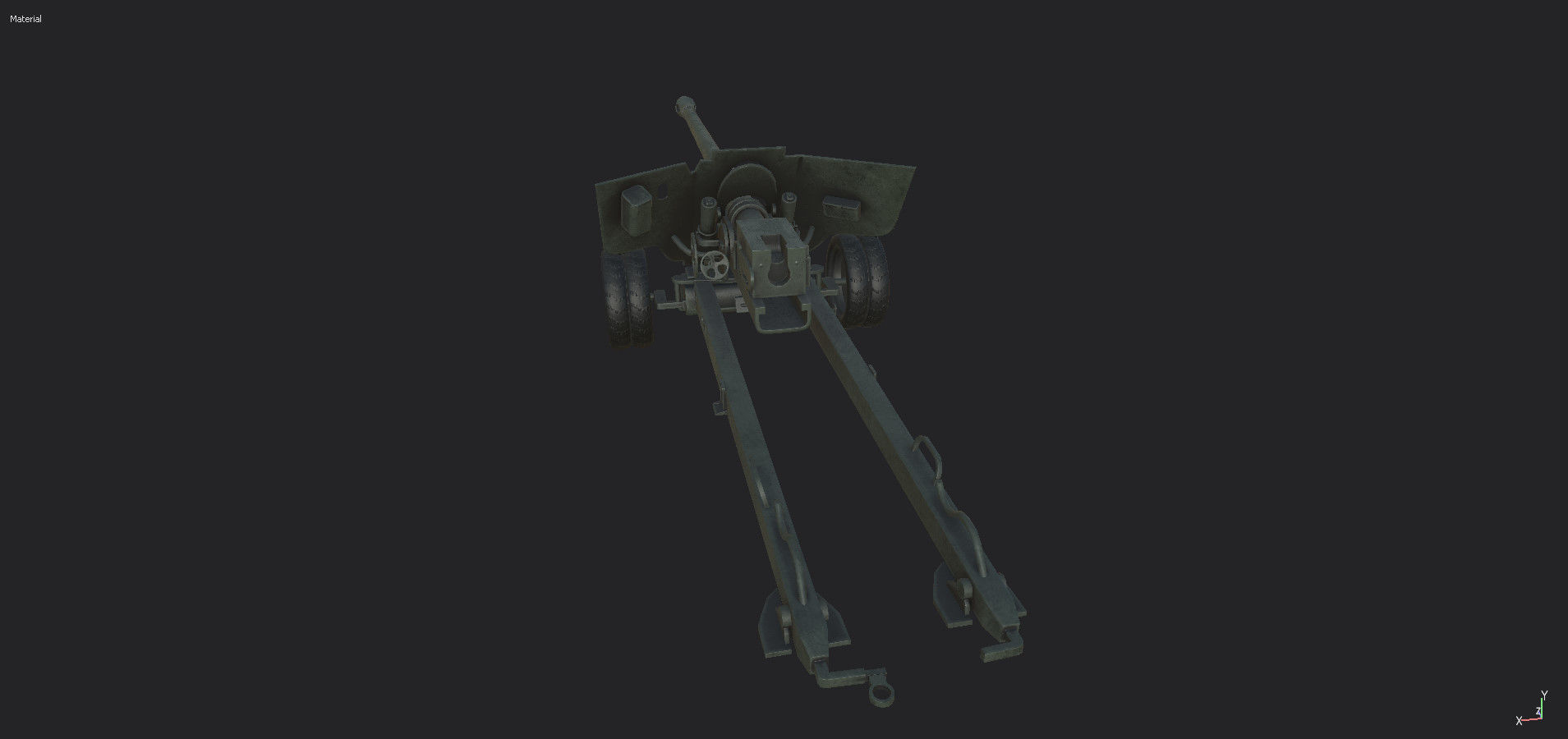 BS-3 100 mm field gun M1944 Low-poly 3D model_15