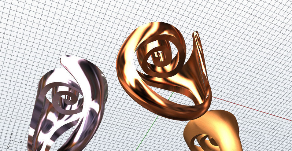 Spiral ring 3D print model_3