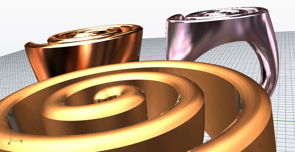 Spiral ring 3D print model_2