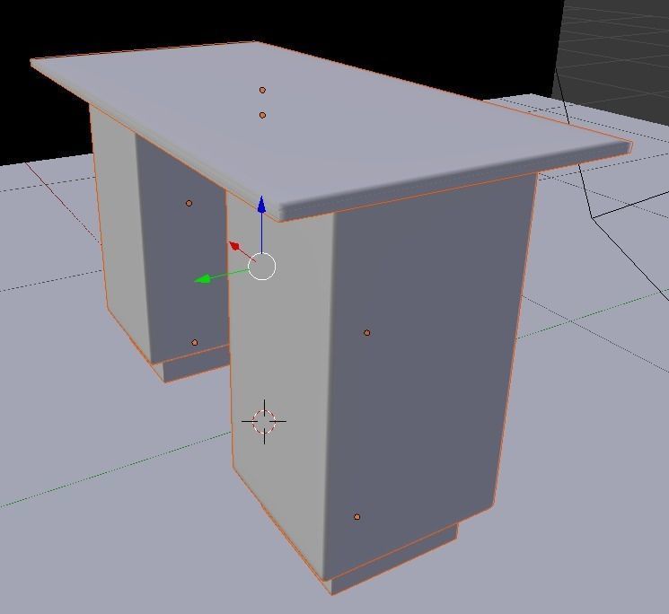 Table made of glass and wood 3D model_3