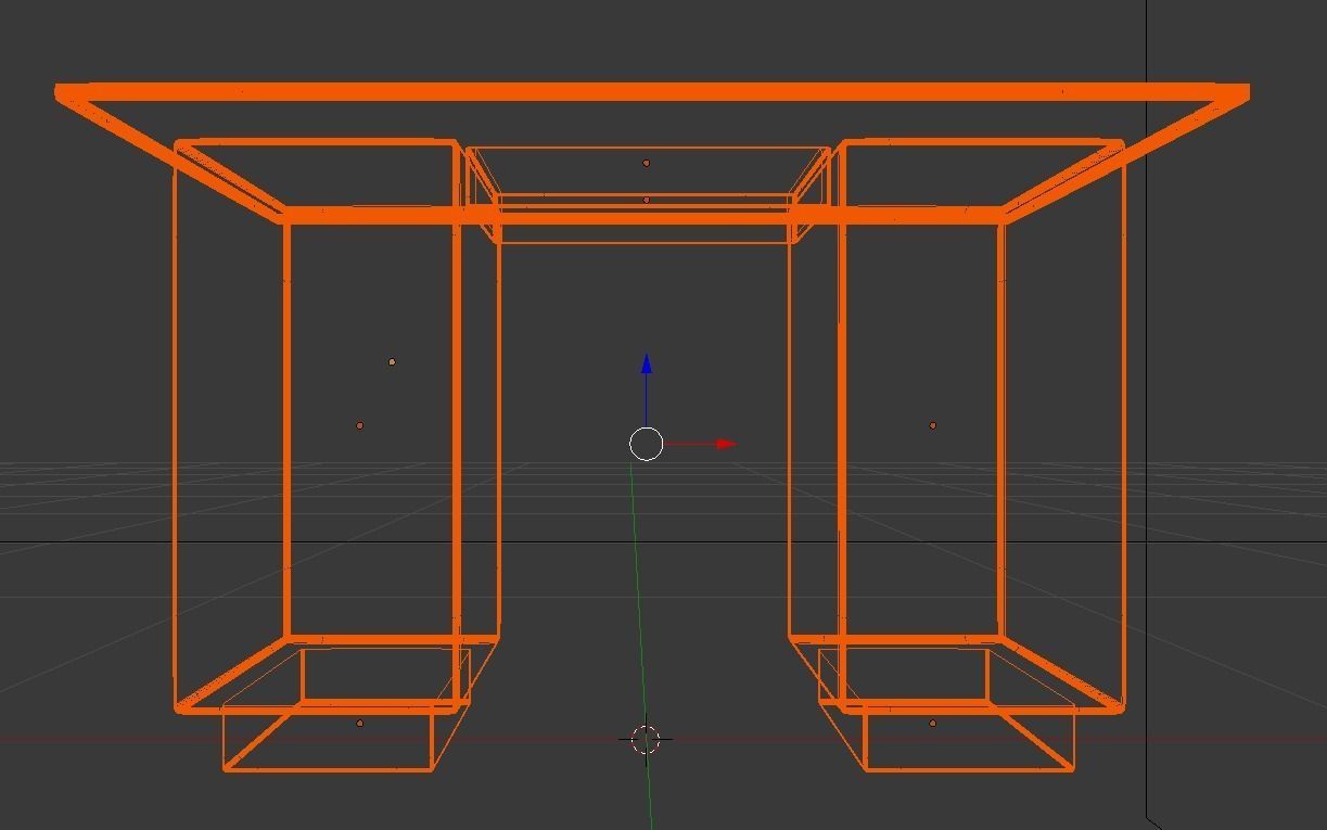 Table made of glass and wood 3D model_4