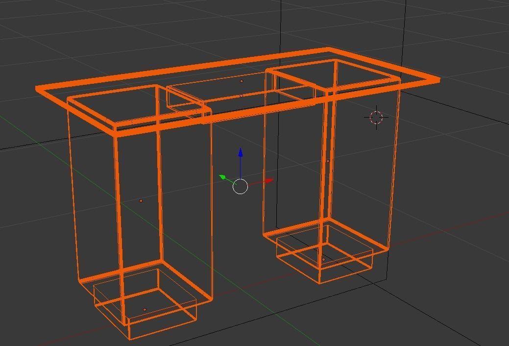 Table made of glass and wood 3D model_6