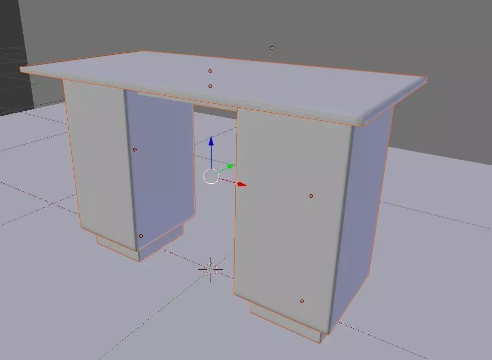 Table made of glass and wood 3D model_0