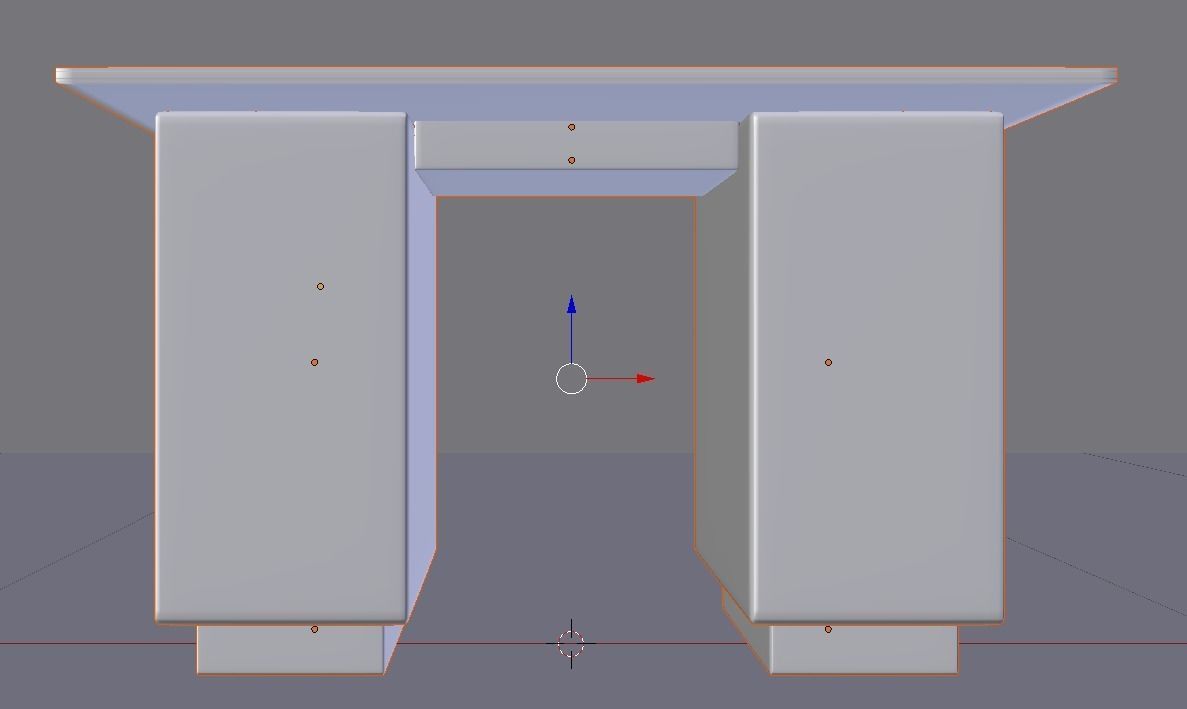 Table made of glass and wood 3D model_1