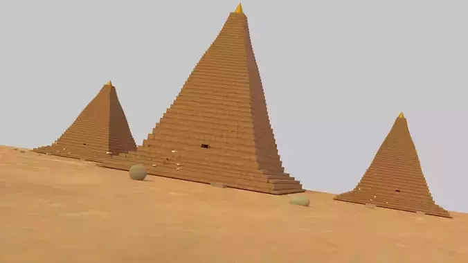 pyramid three pyramids in desert
