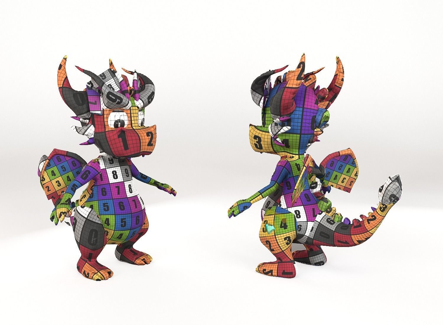 Little Ice Dragon Game Character Low-poly 3D model_12