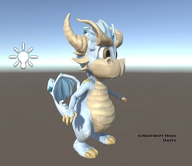 Little Ice Dragon Game Character Low-poly 3D model_11