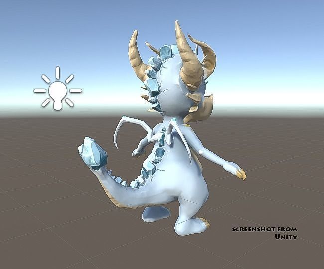 Little Ice Dragon Game Character Low-poly 3D model_10