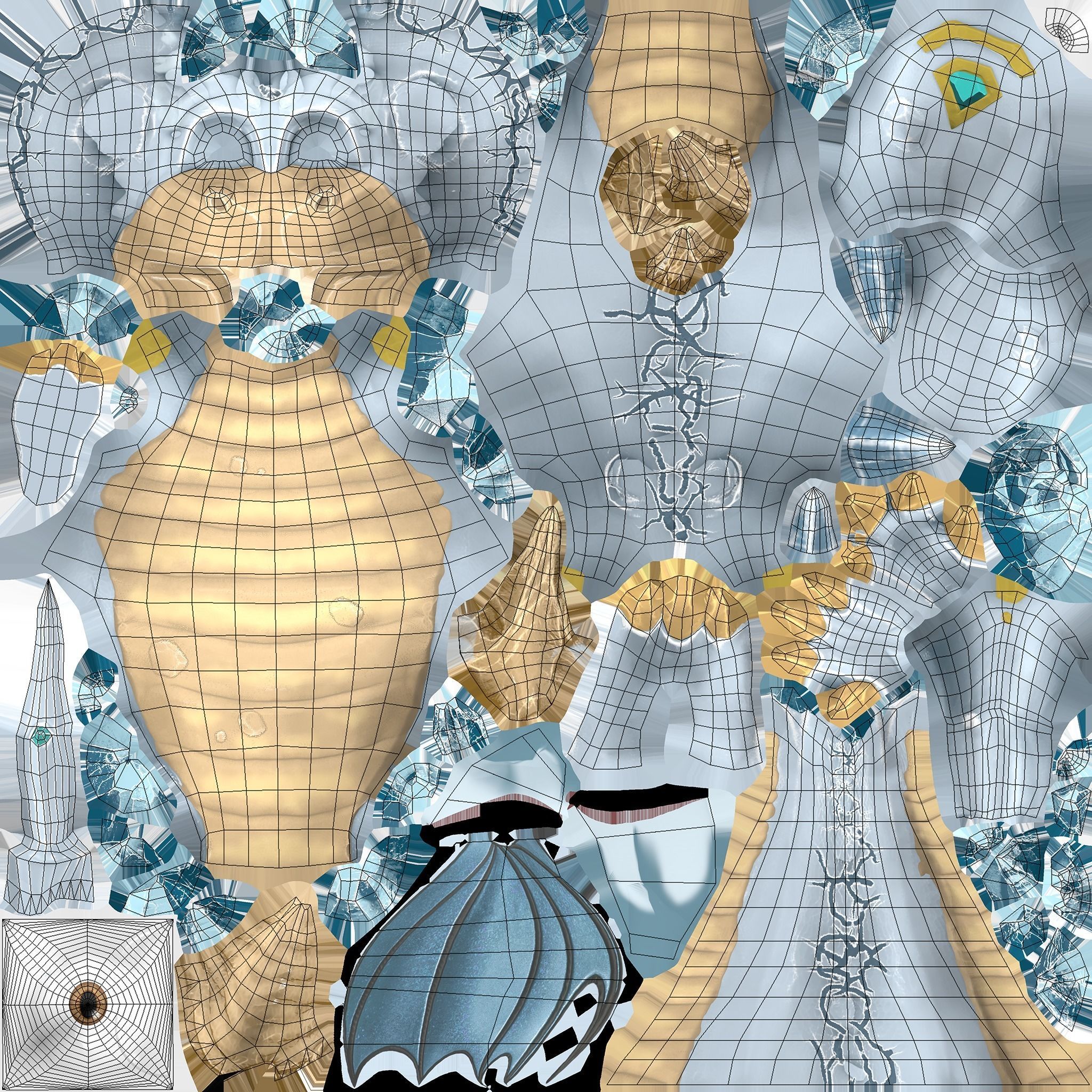 Little Ice Dragon Game Character Low-poly 3D model_13