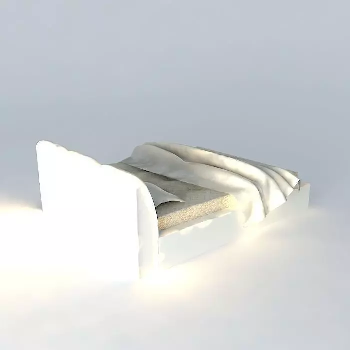 bed with light shining Free 3D model