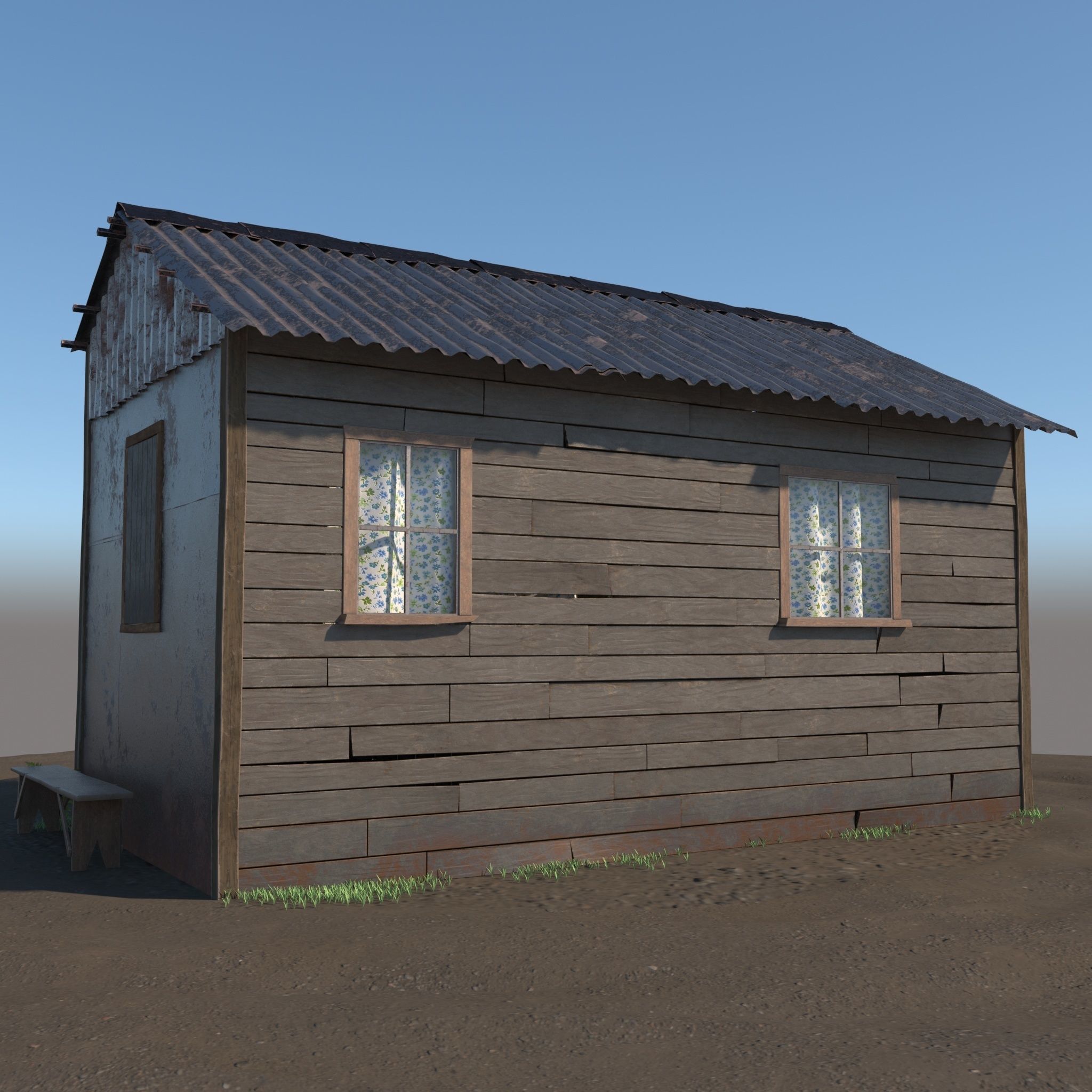 3D Wooden Shed model 3D model_4