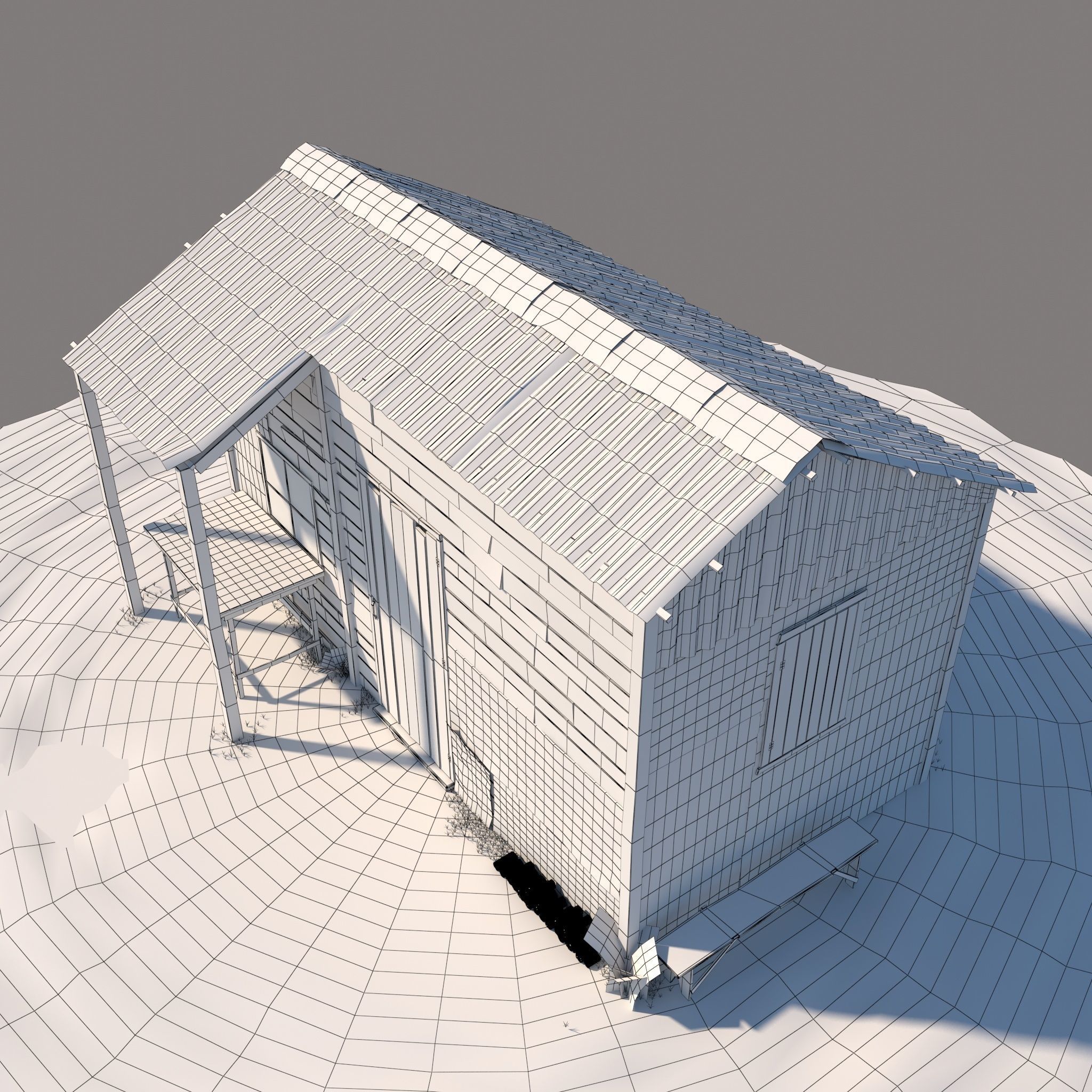 3D Wooden Shed model 3D model_17