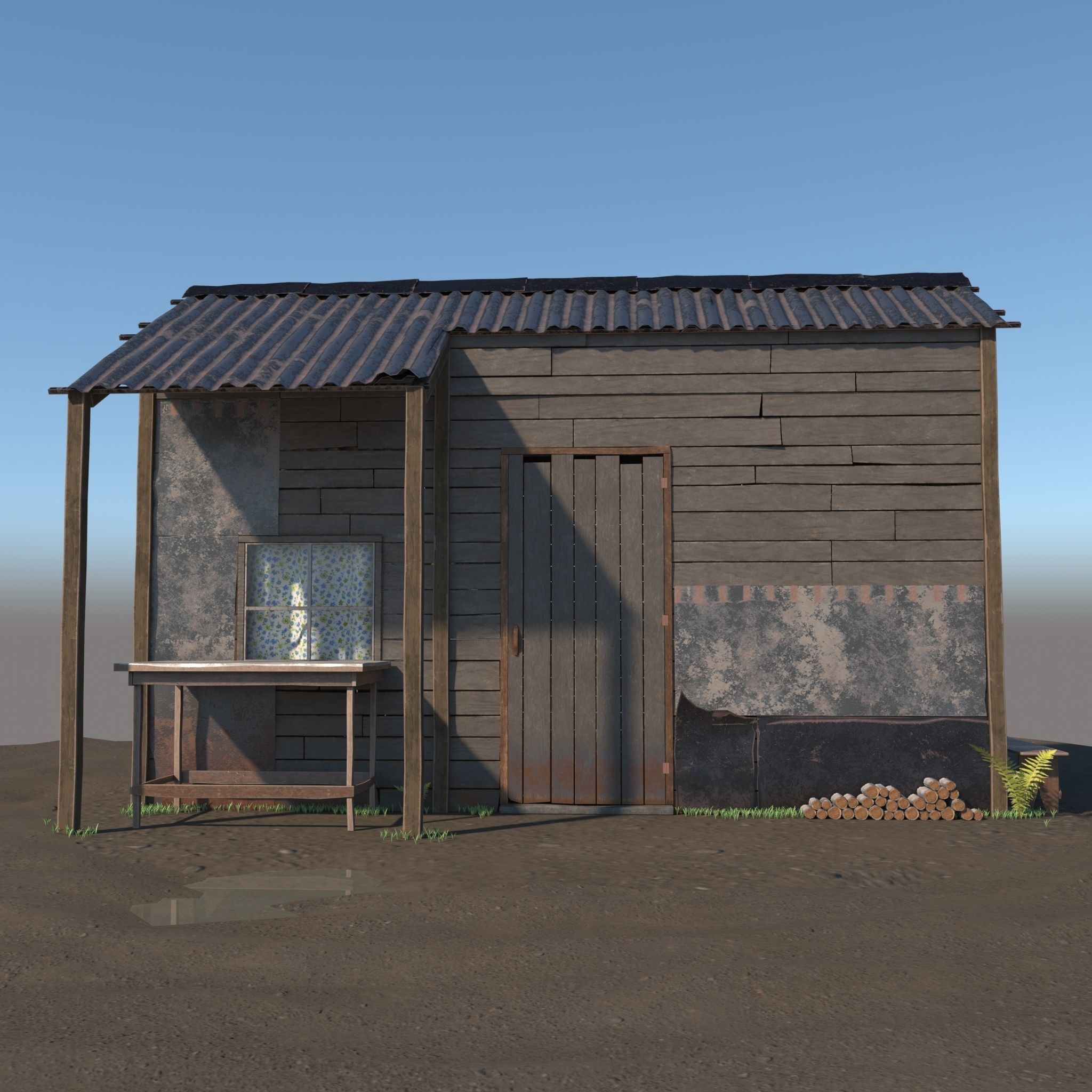 3D Wooden Shed model 3D model_10