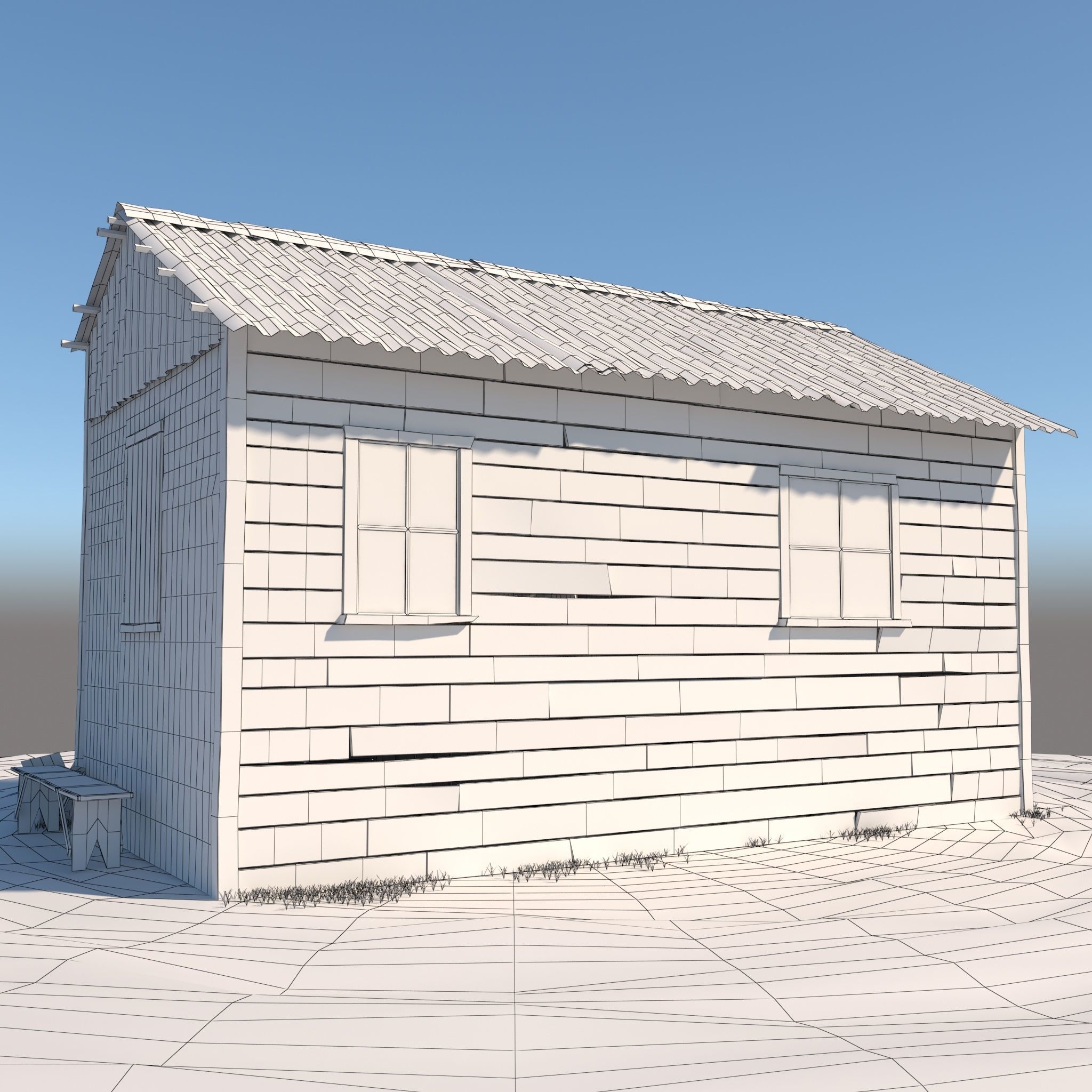 3D Wooden Shed model 3D model_5