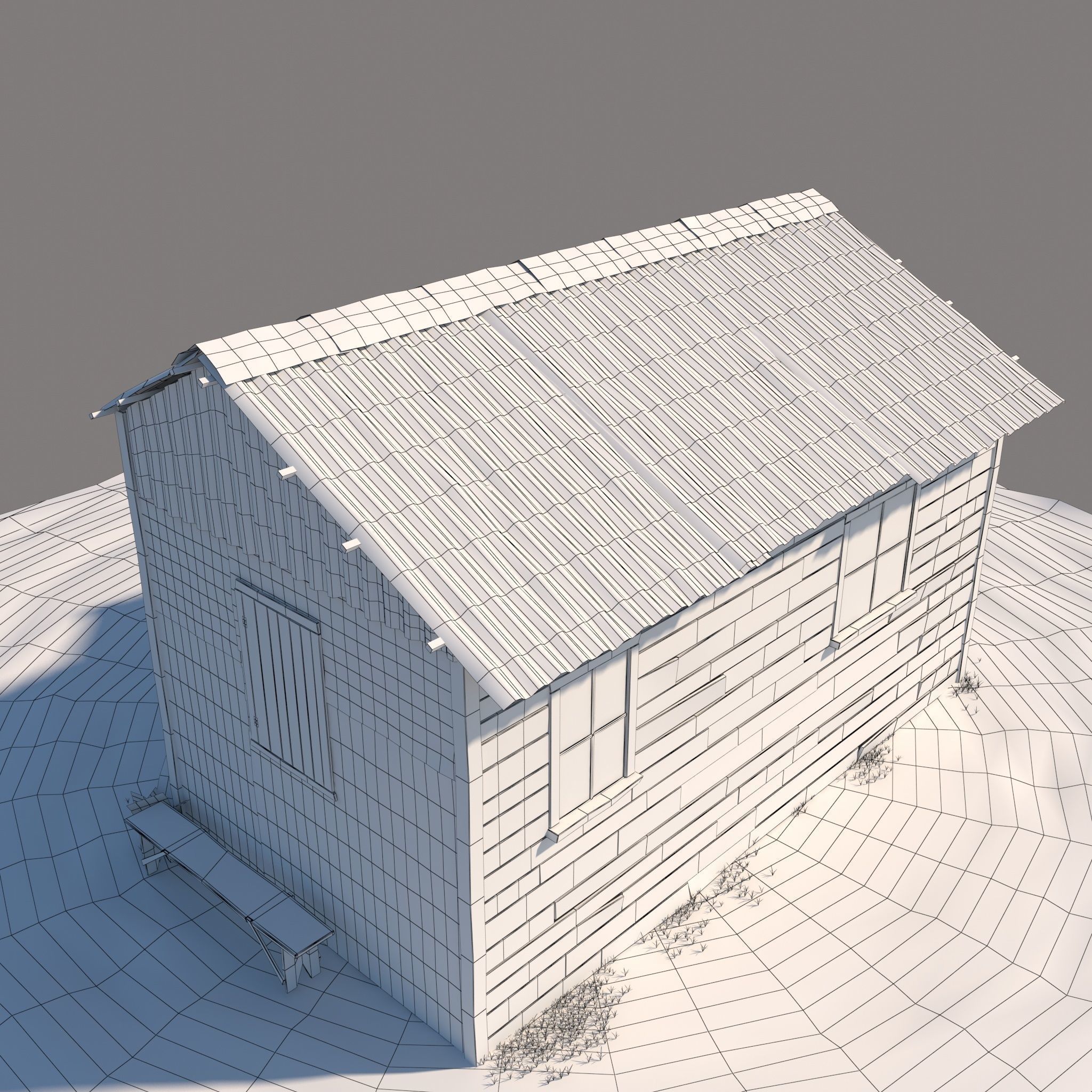 3D Wooden Shed model 3D model_15