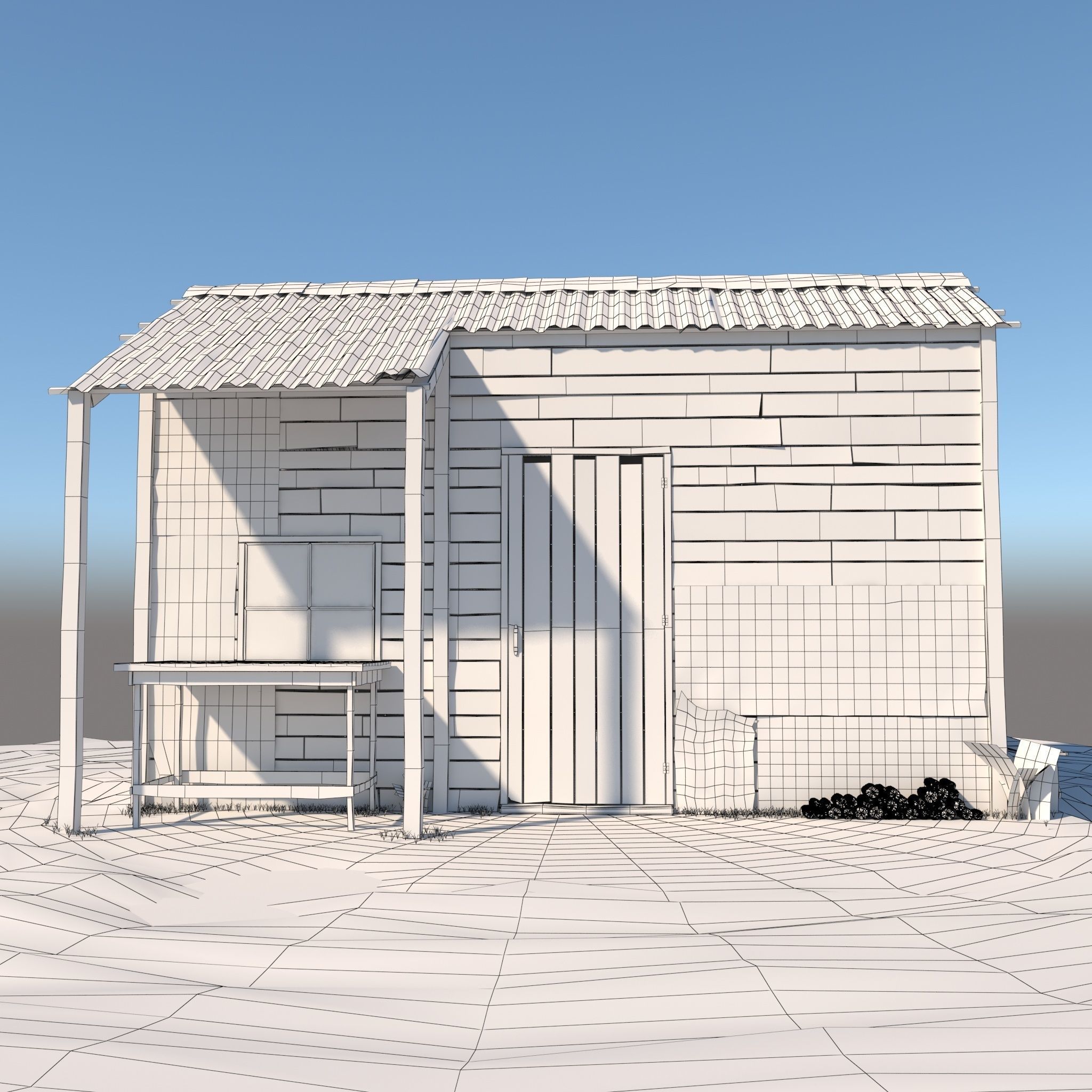 3D Wooden Shed model 3D model_11