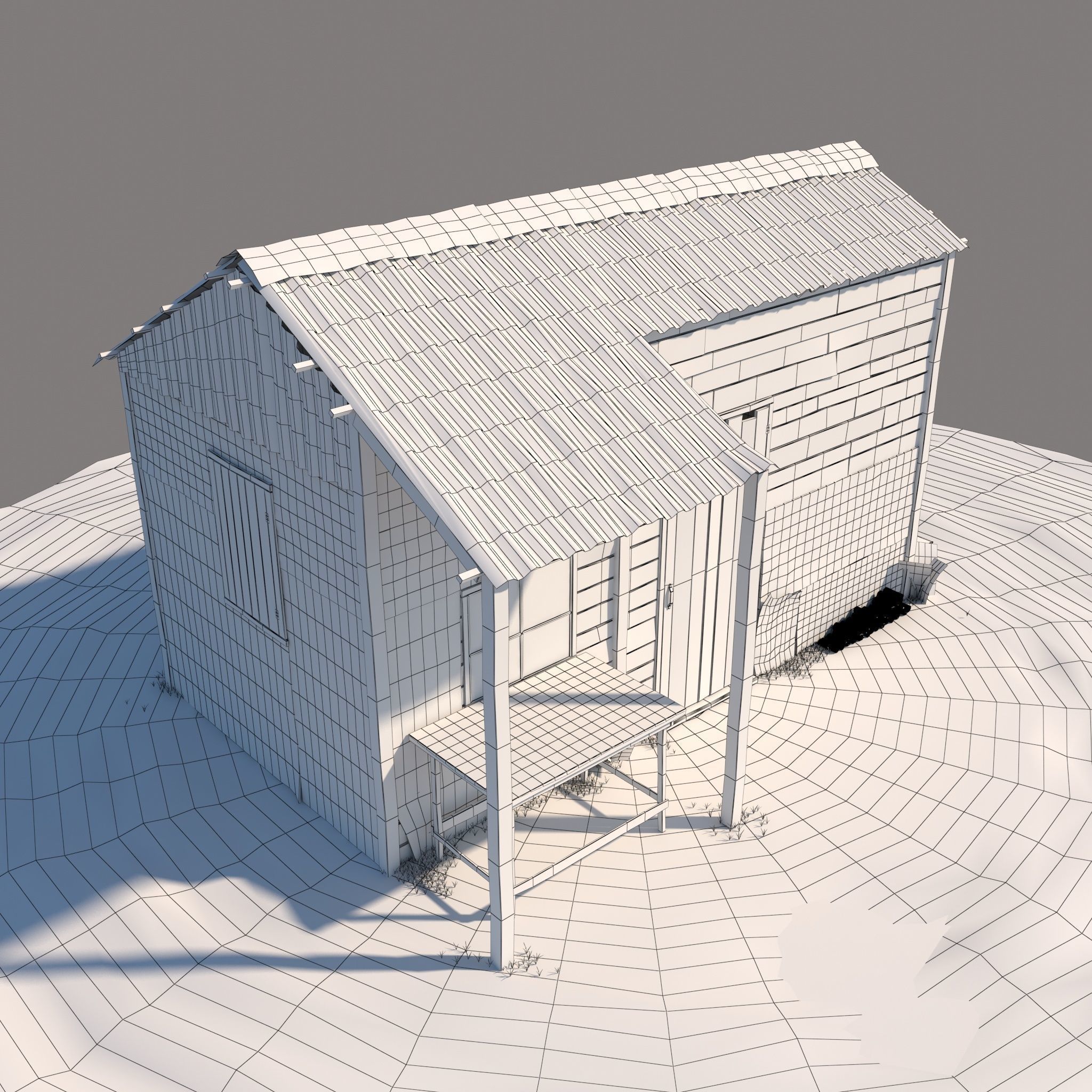 3D Wooden Shed model 3D model_13