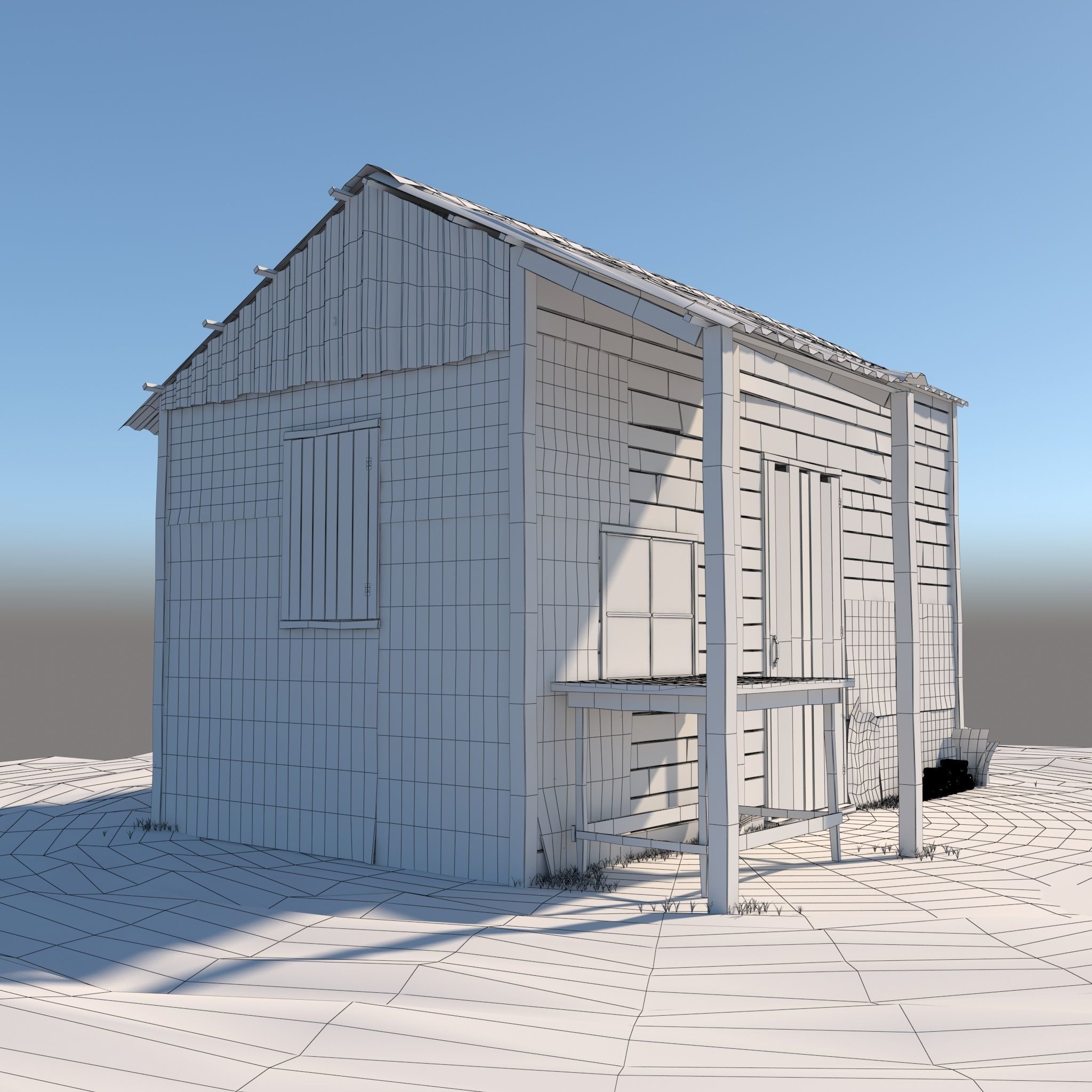 3D Wooden Shed model 3D model_9