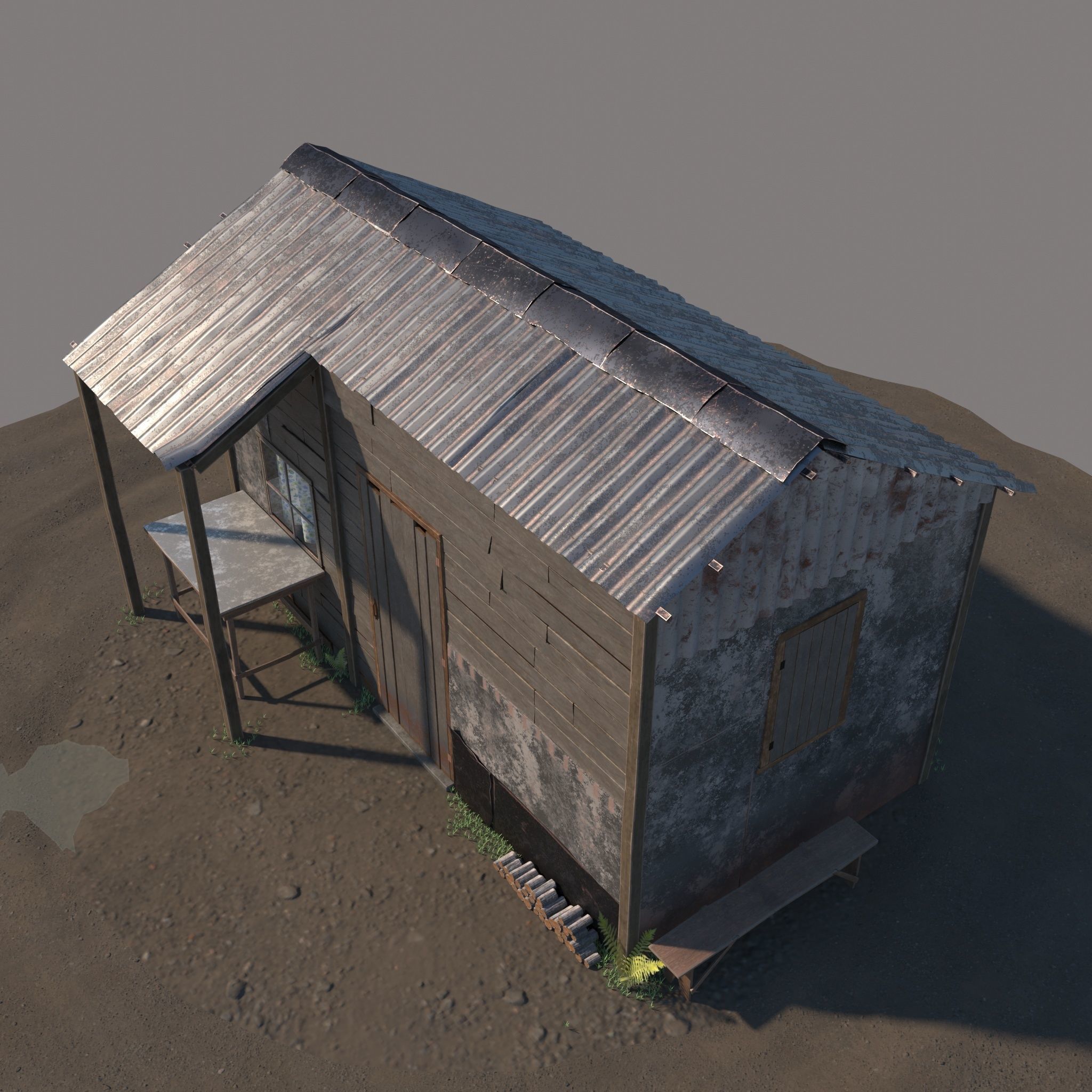 3D Wooden Shed model 3D model_16