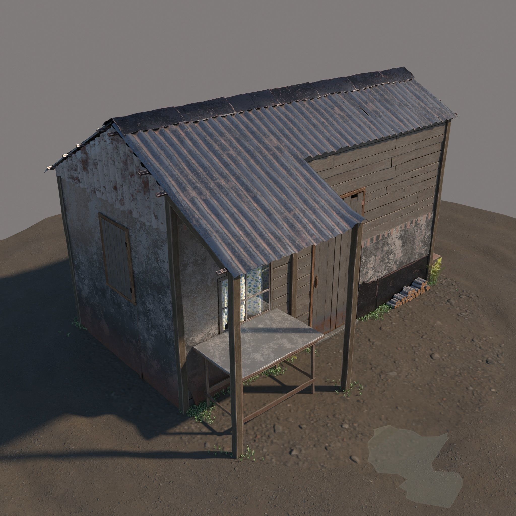 3D Wooden Shed model 3D model_12