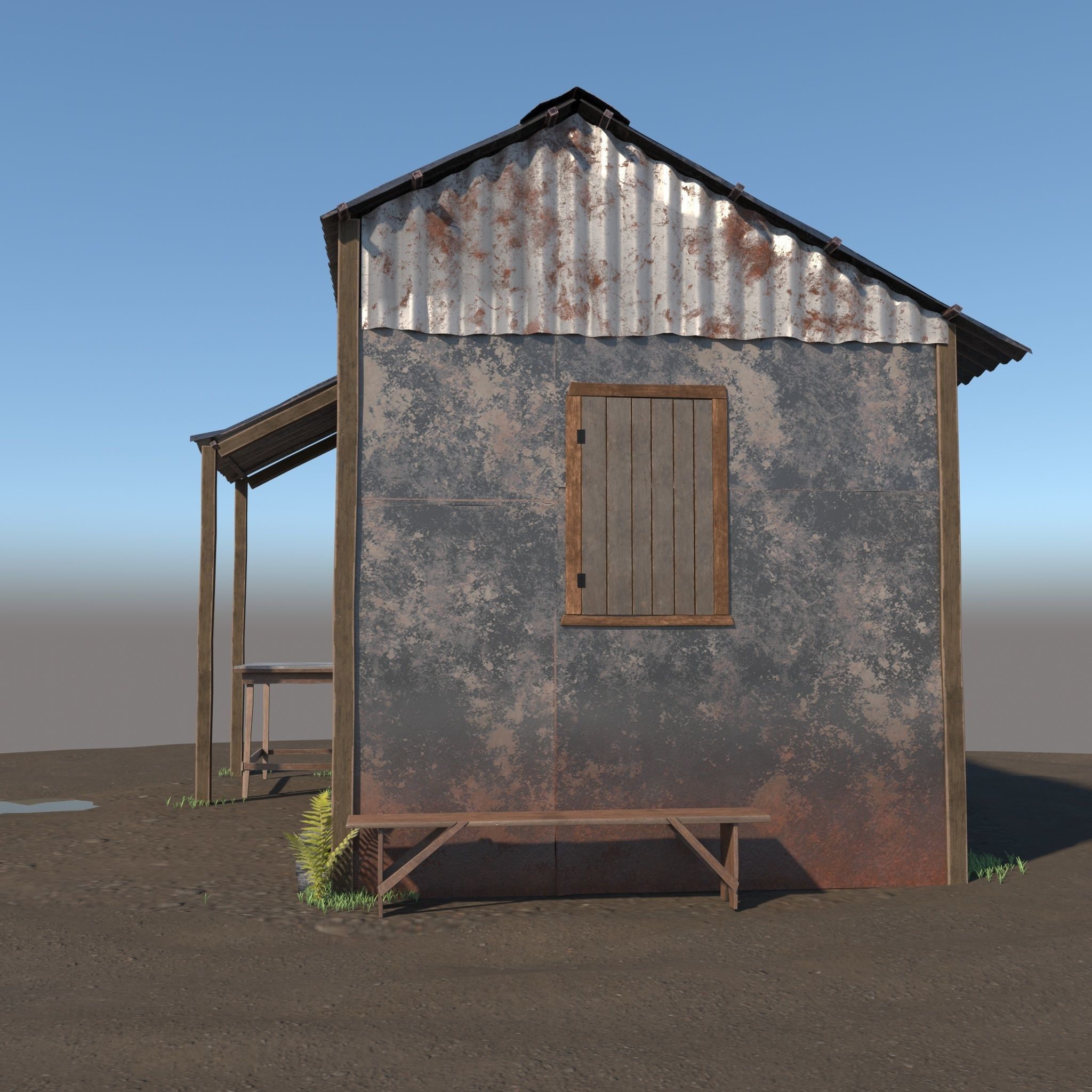 3D Wooden Shed model 3D model_2